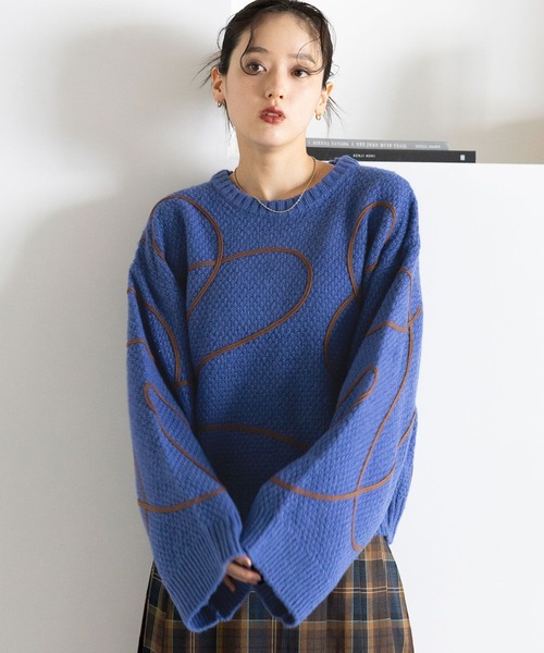 RAGEBLUE（レイジブルー） ニット セーター コード刺繍ニットプル