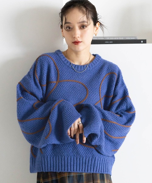 RAGEBLUE（レイジブルー） ニット セーター コード刺繍ニットプル