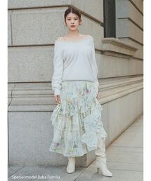 SNIDEL フリルティアードロングスカート SNIDEL スカート ラッフルフリルティアードスカート : ZOZOTOWN Yahoo