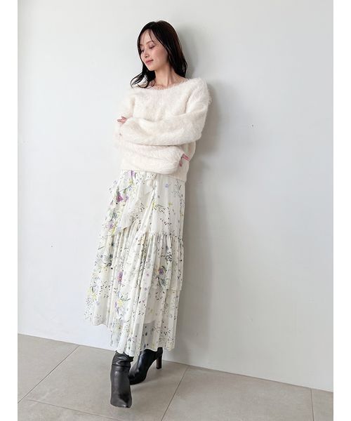 SNIDEL（スナイデル） スカート ラッフルフリルティアードスカート