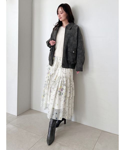 SNIDEL（スナイデル） スカート ラッフルフリルティアードスカート