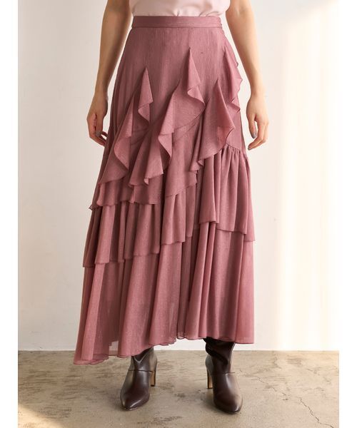 SNIDEL（スナイデル） スカート ラッフルフリルティアードスカート