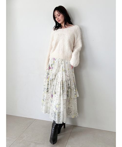 SNIDEL（スナイデル） スカート ラッフルフリルティアードスカート