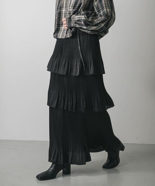 SENSE OF PLACE by URBAN RESEARCH スカート ティアードプリーツ