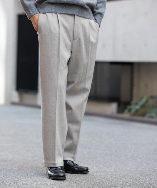 URBAN RESEARCH ROSSO MEN パンツ ストレッチヘリンボーン1タック