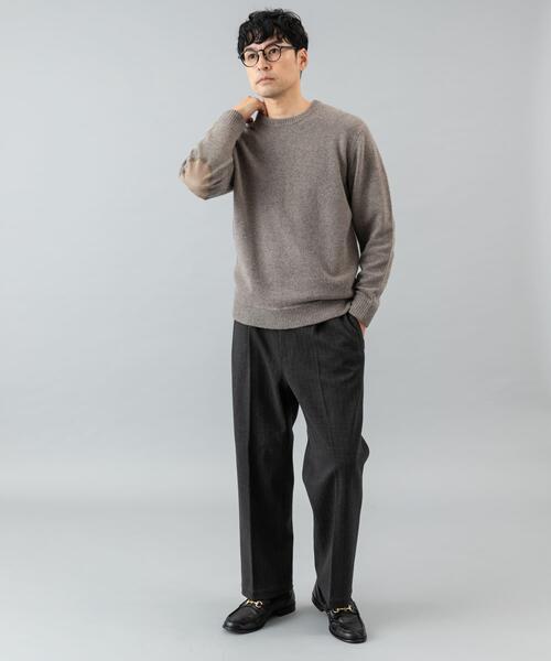 URBAN RESEARCH ROSSO MEN パンツ ストレッチヘリンボーン1タック