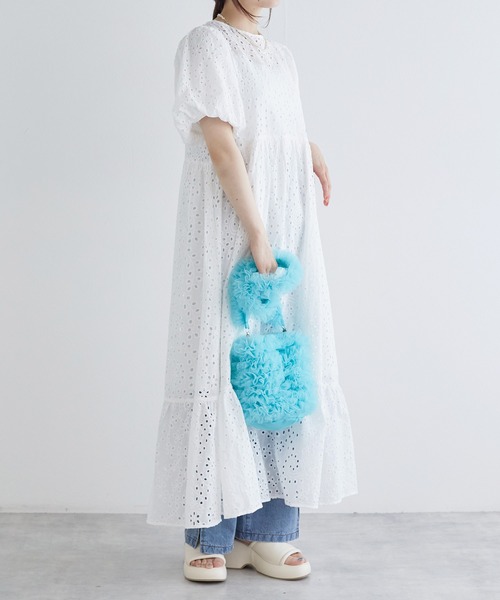 「w closet」 半袖ワンピース FREE ブルー レディース_画像6