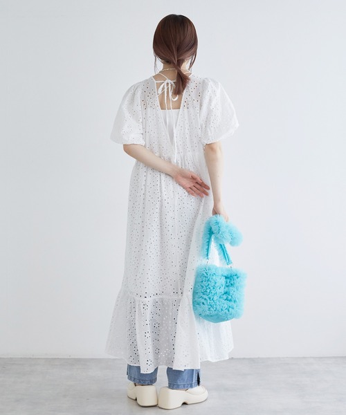 「w closet」 半袖ワンピース FREE ブルー レディース_画像7