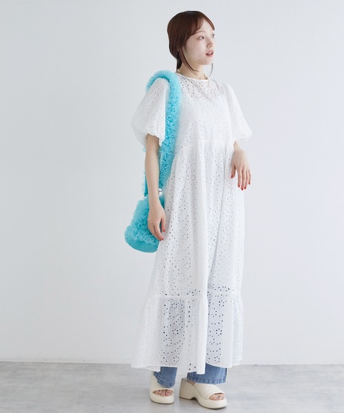「w closet」 半袖ワンピース FREE ブルー レディース_画像9