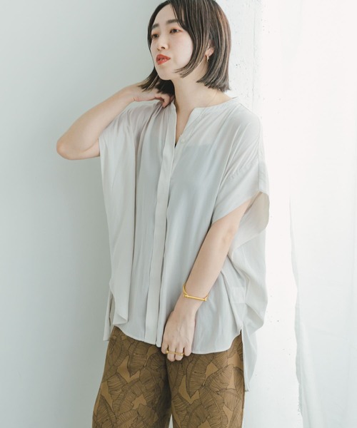 「ITEMS URBANRESEARCH」 半袖ブラウス FREE アイボリー レディース_画像3