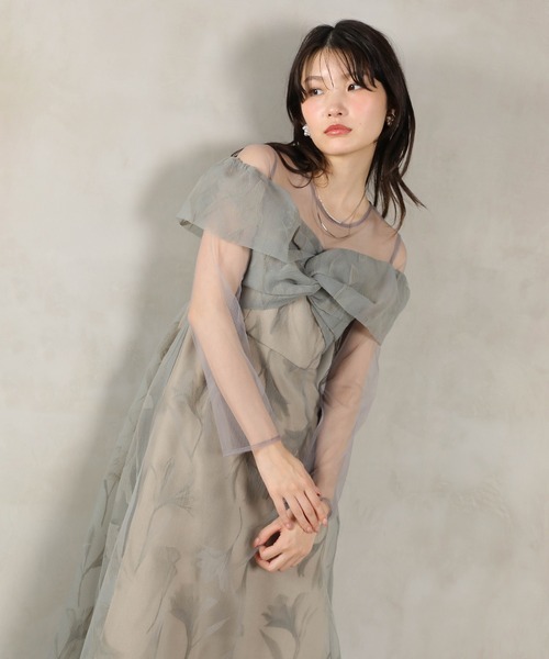 Kana ドレス フロッキーレース チュール ボリュームデザイン Aライン