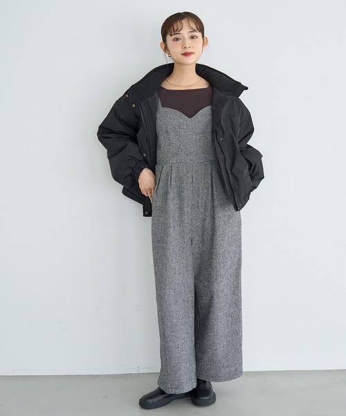 mil（ミル） サロペット オーバーオール 「再生産」千鳥柄 ツイード