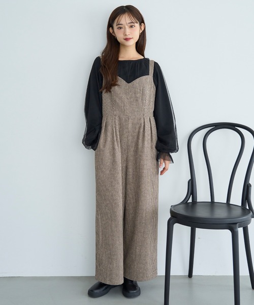 mil（ミル） サロペット オーバーオール 「再生産」千鳥柄 ツイード