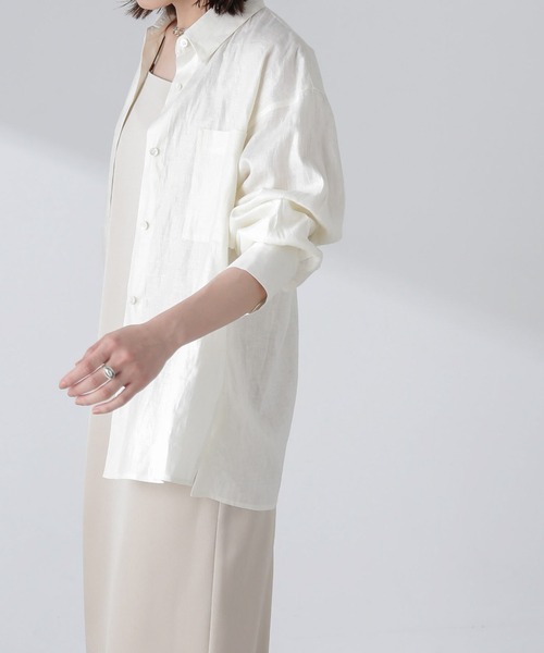 「NANO universe」 長袖シャツ FREE オフホワイト レディース_画像4