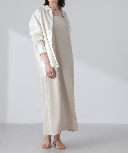 「NANO universe」 長袖シャツ FREE オフホワイト レディース_画像9