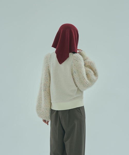 mici ROSEBUD リブニットカーディガン ROSE BUD（ローズバッド） トレーナー スウェット (mici)KNIT VOLUME