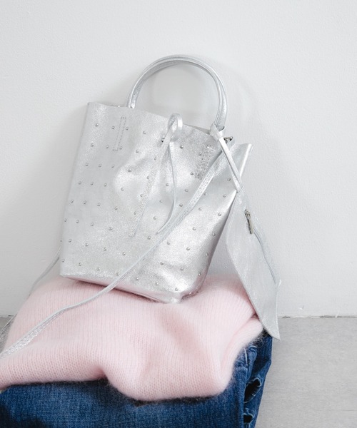 トートバッグ スタッズミニトートバッグ レディース