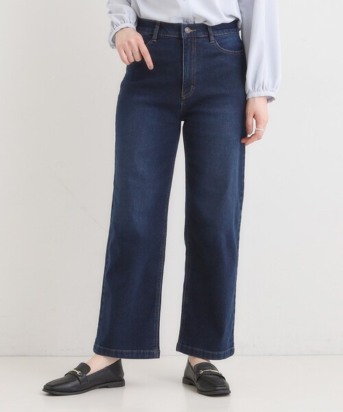 RRL w27 赤耳 濃紺 ストレートデニム　レディース ジーラ GeeRA ハイウエストストレートデニム （ネイビー） -靴 パンツ