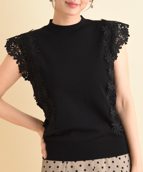 「INTERPLANET」 ノースリーブニット FREE ブルー レディース_画像2