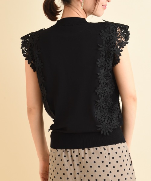 「INTERPLANET」 ノースリーブニット FREE ブルー レディース_画像4