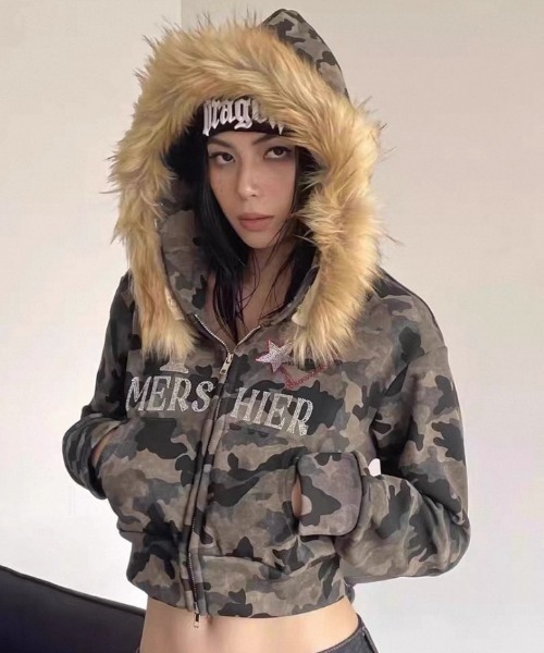 NOVESSEL パーカー A'GEM/9 × .kom「NOVESSEL/ノベセル」ファー付き