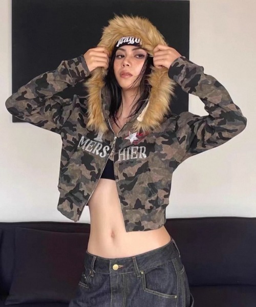 NOVESSEL パーカー A'GEM/9 × .kom「NOVESSEL/ノベセル」ファー付き