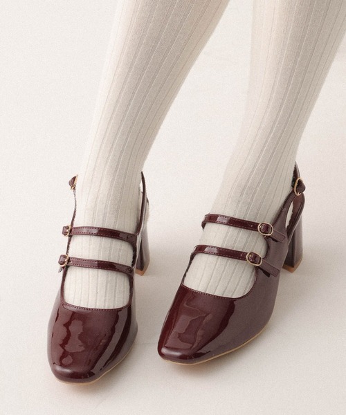 Heather（ヘザー） パンプス ダブルストラップミュール 608391