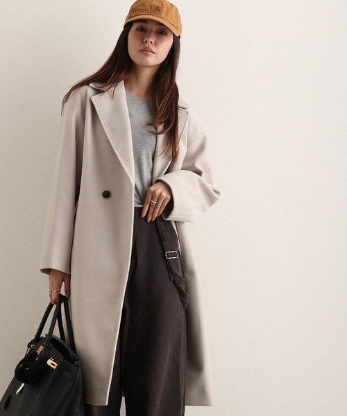 ElegChic コート チェスターコート フェイクウールコート レディース