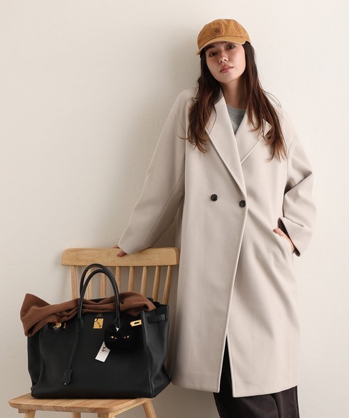 ElegChic コート チェスターコート フェイクウールコート レディース