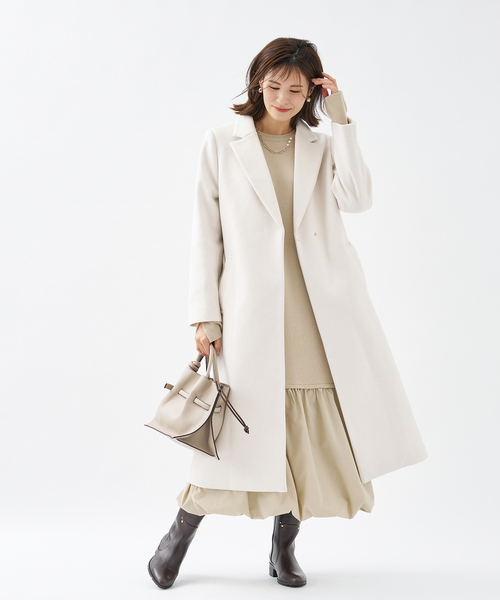 「abahouse mavie」 チェスターコート フリー ブラック レディース_画像2