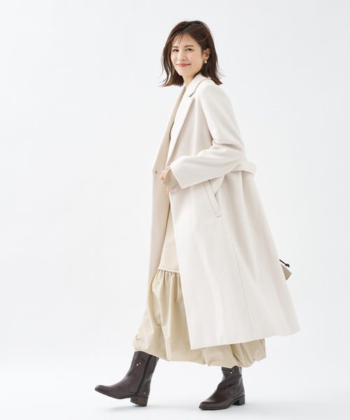 「abahouse mavie」 チェスターコート フリー ブラック レディース_画像3