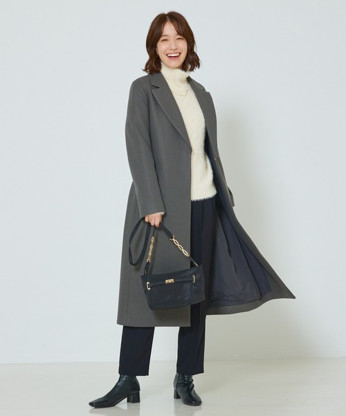 「abahouse mavie」 チェスターコート フリー ブラック レディース_画像7