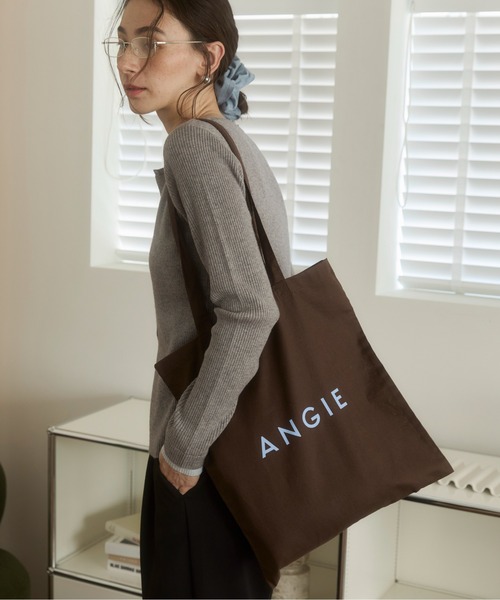 ANGIE トートバッグ ロゴ カラー コットン トート バック（A4収納可