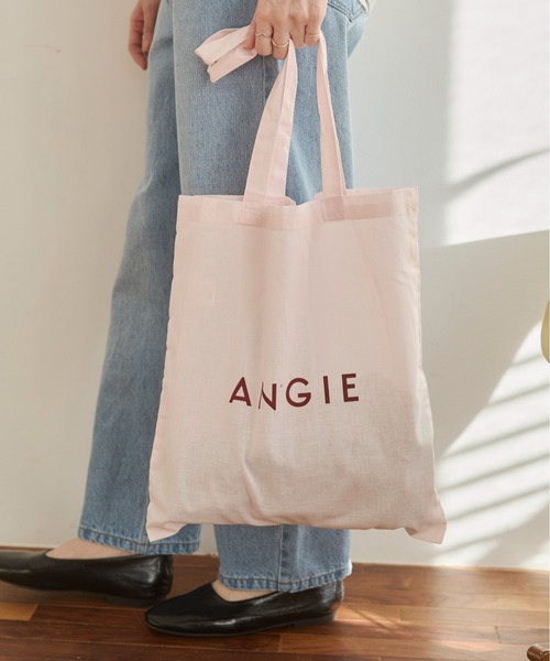 ANGIE トートバッグ ロゴ カラー コットン トート バック（A4収納可