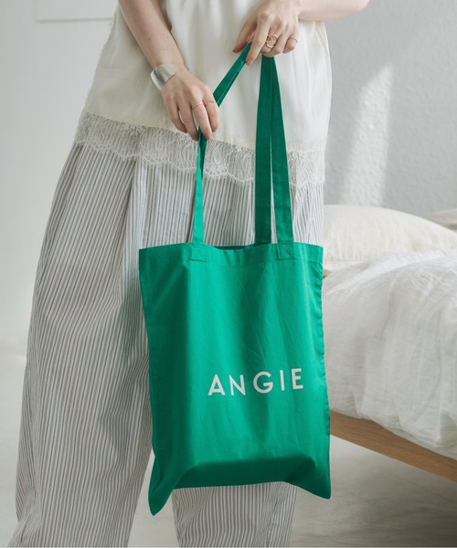 ANGIE トートバッグ ロゴ カラー コットン トート バック(A4収納可 ANGIE トートバッグ ロゴ カラー コットン トート バック(A4収納可