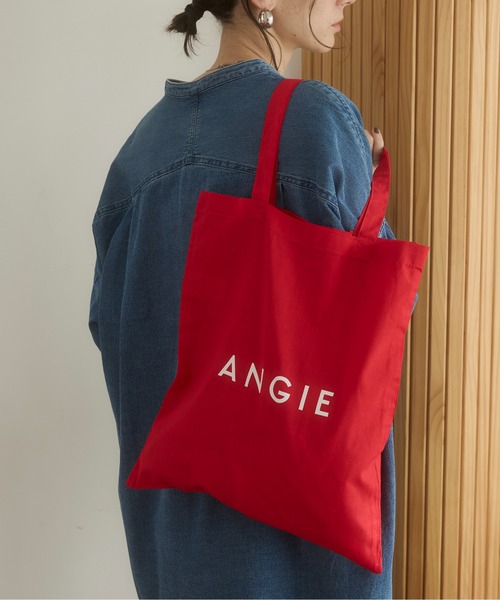 ANGIE トートバッグ ロゴ カラー コットン トート バック（A4収納可
