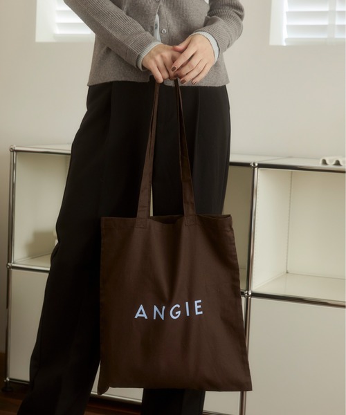 ANGIE トートバッグ ロゴ カラー コットン トート バック（A4収納可