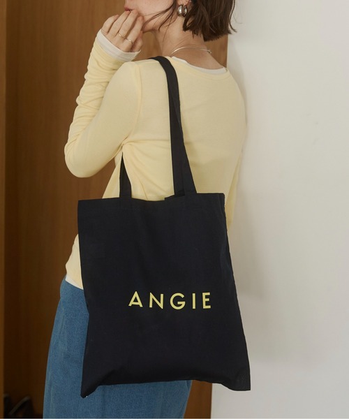 ANGIE トートバッグ ロゴ カラー コットン トート バック（A4収納可