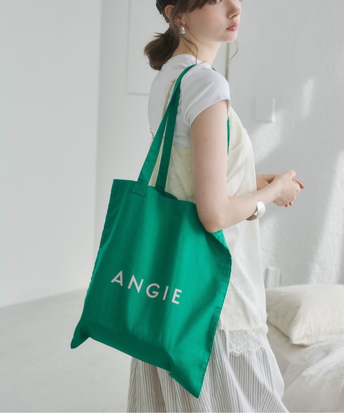 ANGIE トートバッグ ロゴ カラー コットン トート バック（A4収納可