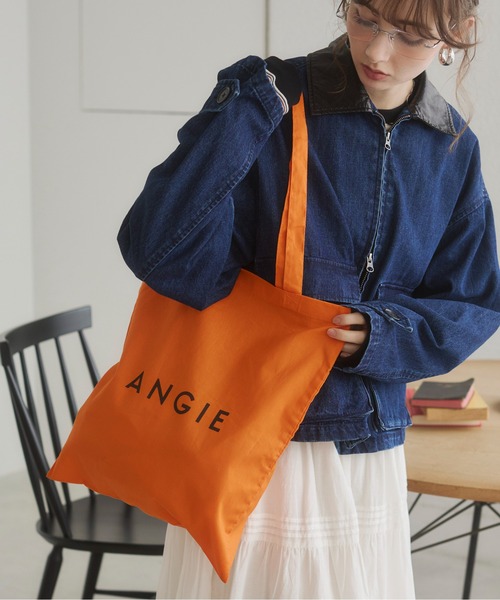 ANGIE トートバッグ ロゴ カラー コットン トート バック（A4収納可