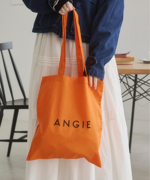 ANGIE トートバッグ ロゴ カラー コットン トート バック（A4収納可