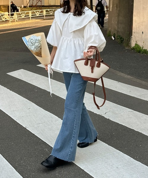 hinari（ヒナリ） デニムパンツ SMALL ブルー レディース : ZOZOTOWN