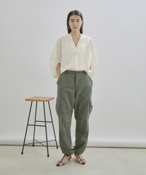 「SALON adam et rope'」 7分袖ブラウス FREE ネイビー レディース_画像2