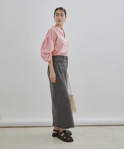 「SALON adam et rope'」 7分袖ブラウス FREE ネイビー レディース_画像5