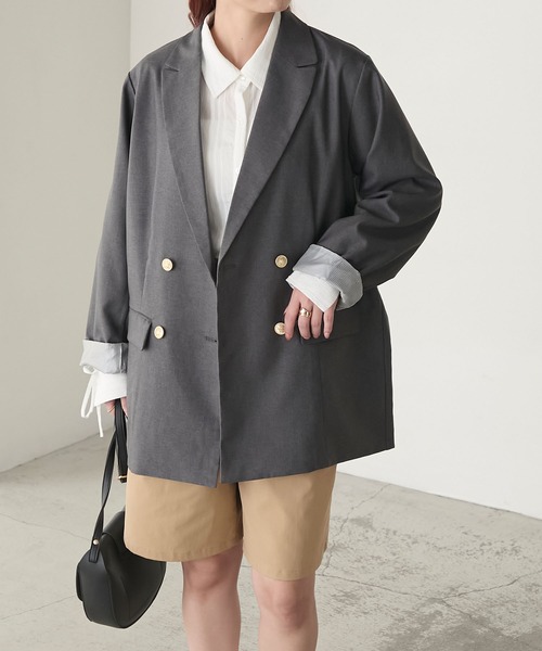 「BONLECILL」 テーラードジャケット FREE ネイビー レディース_画像3