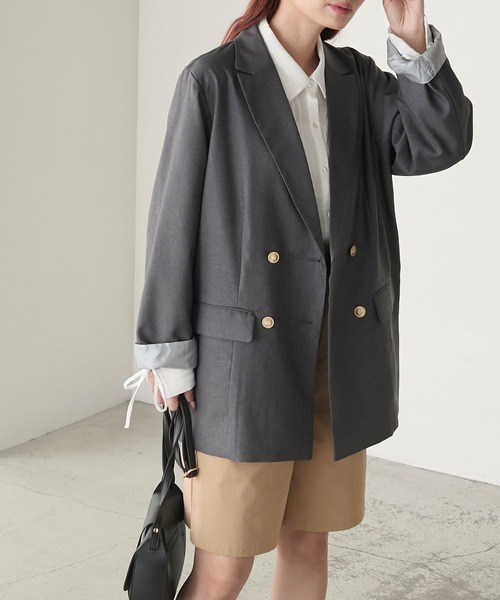 「BONLECILL」 テーラードジャケット FREE ネイビー レディース_画像4