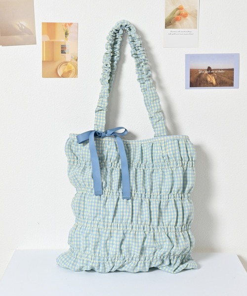 Honeys（ハニーズ） トートバッグ 柄ギャザートート レディース