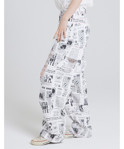 「Little sunny bite」 デニムパンツ SMALL ホワイト系その他 レディース_画像2