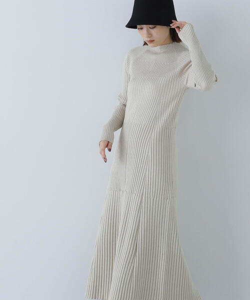 「NATURAL BEAUTY BASIC」 ニットワンピース MEDIUM ネイビー レディース_画像5