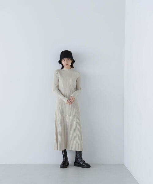 「NATURAL BEAUTY BASIC」 ニットワンピース MEDIUM ネイビー レディース_画像6
